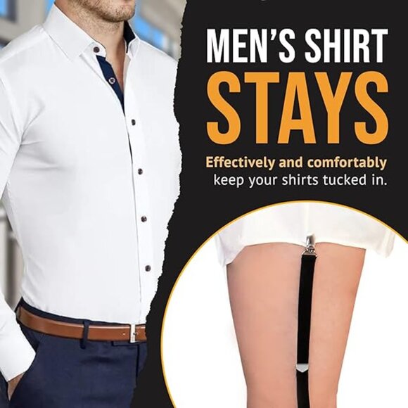 HOLD'EM Shirt Stay for Men Police Military Non Slip Clips - Black Straight - Picture 2 of 7